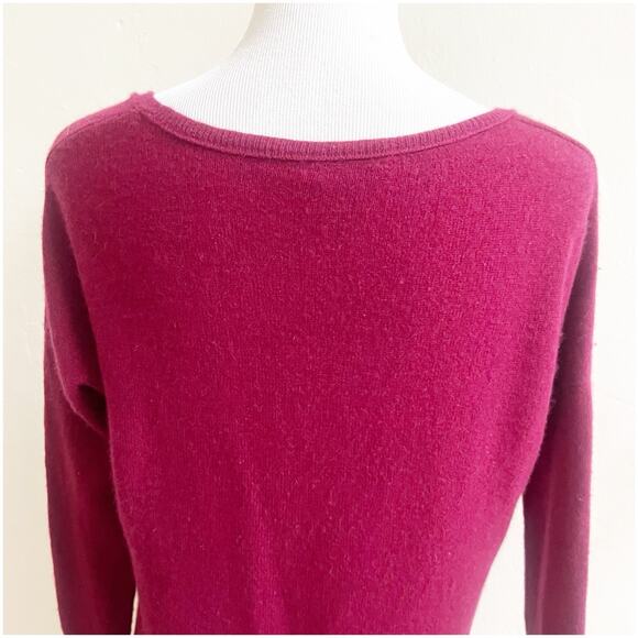 Sofia 100% Cashmere Sweater Burgundy Wine Long Sleeve Size Small Scoop Neck - Picture 7 of 9